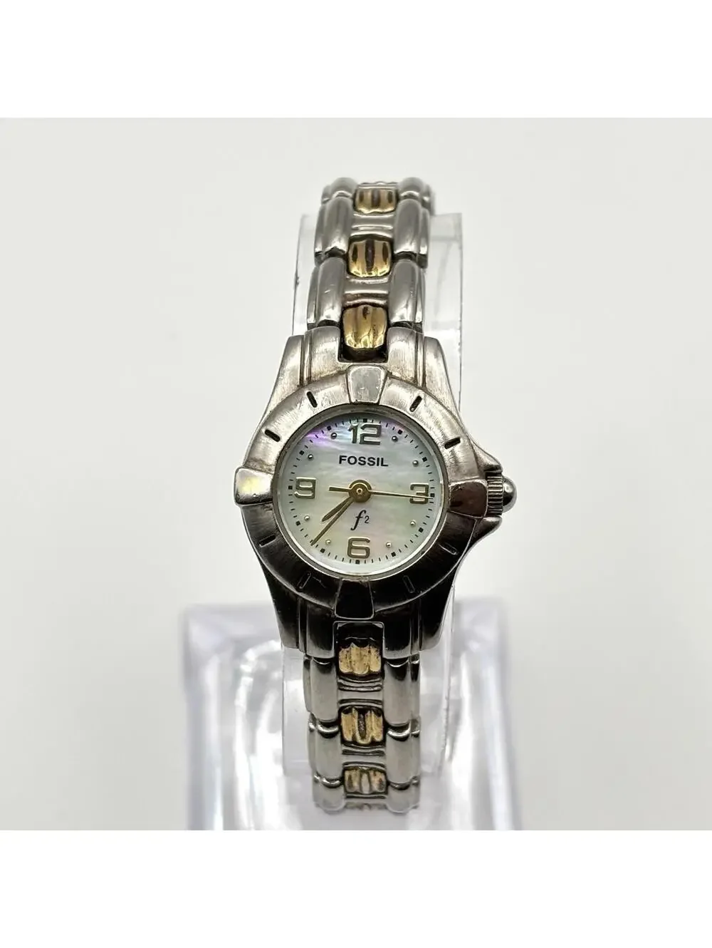 Fossil F2 Ladies Two-Tone Mother of Pearl Dial Bracelet Watch ES-8761